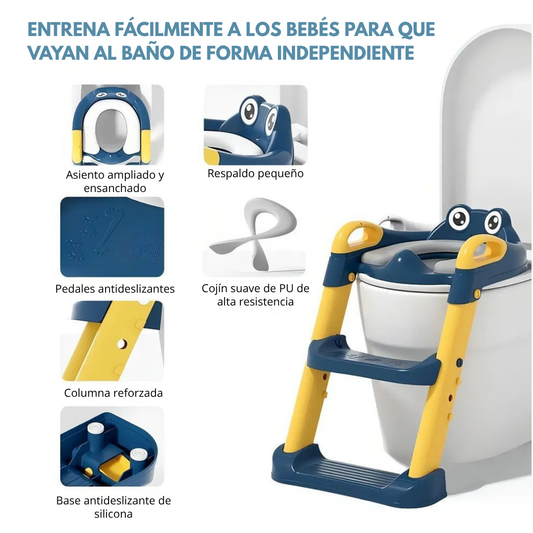 Asiento Entrenador con Escalera para Niños: ¡Seguridad e Independencia para Dejar el Pañal!
