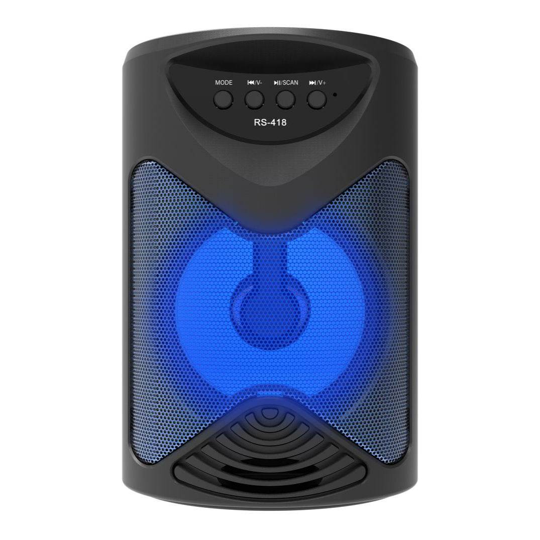 Mini Parlante RS-418 Bluetooth | Bocina 4'' - 5W, USB/SD/AUX/FM - (18cm) - INOTEK s.a.s