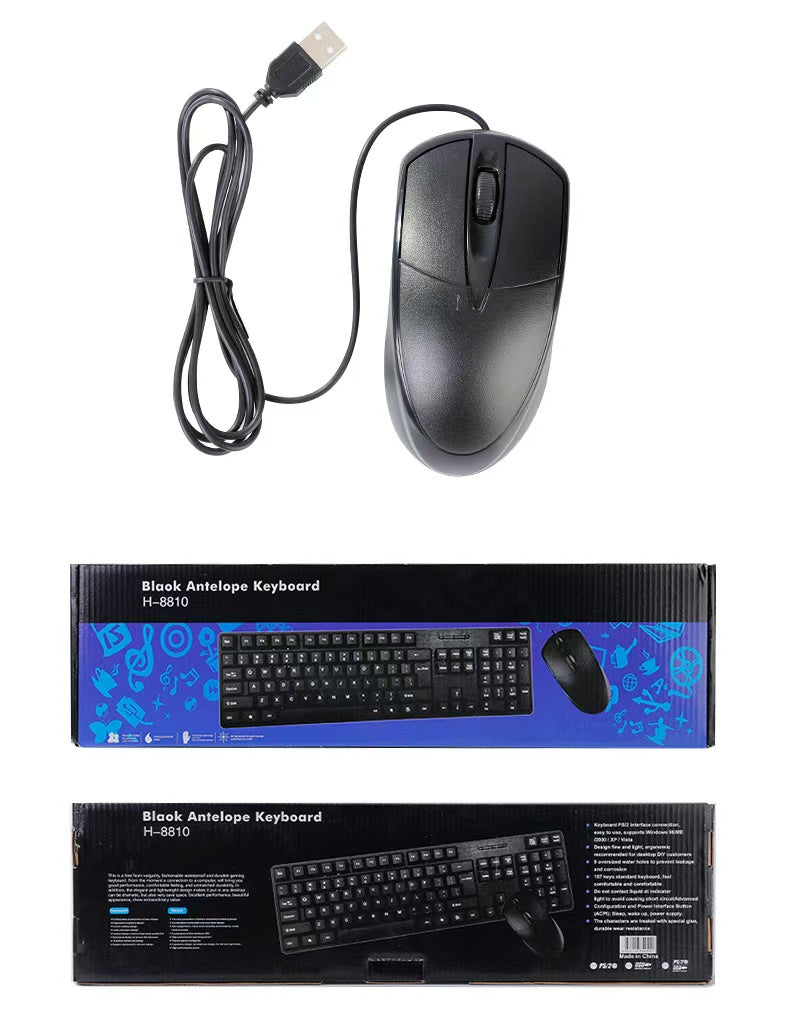 Combo con Mouse H-8810 | Teclado de Membrana y Mouse Óptico 1000 DPI
