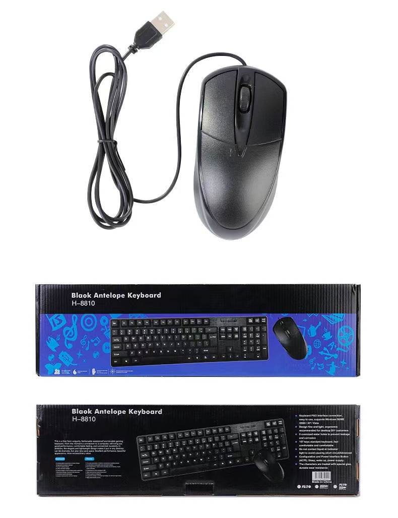 Combo con Mouse H-8810 | Teclado de Membrana y Mouse Óptico 1000 DPI - INOTEK s.a.s