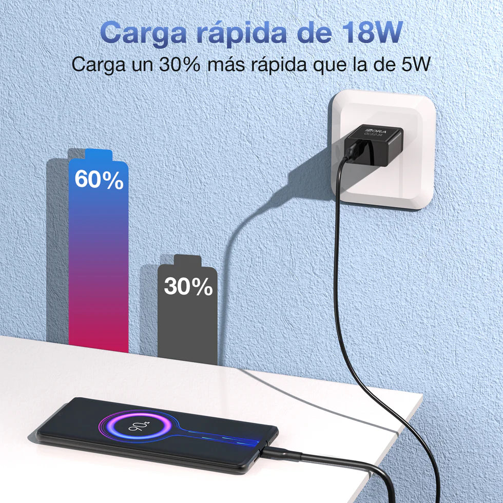 Cargador completo Tipo C 18W | GAR092 - 1HORA