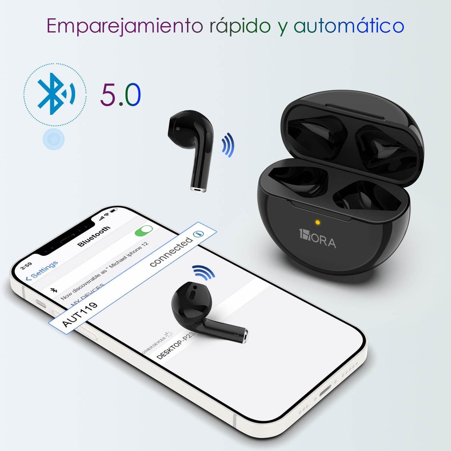 Audífonos Inalámbricos 1Hora AUT119 – Sonido Envolvente y Carga Rápida - INOTEK s.a.s