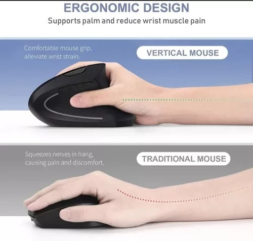 Mouse Inalámbrico Ergonómico 5DWX-1 | Recargable y Precisión Ajustable