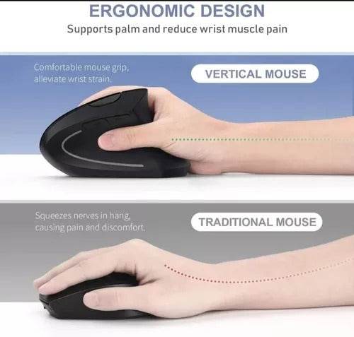 Mouse Inalámbrico Ergonómico 5DWX-1 | Recargable y Precisión Ajustable - INOTEK s.a.s