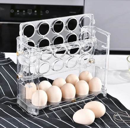 Organizador de Huevos para Nevera - Capacidad 30 Unidades, Base Antideslizante y Diseño Moderno - INOTEK s.a.s