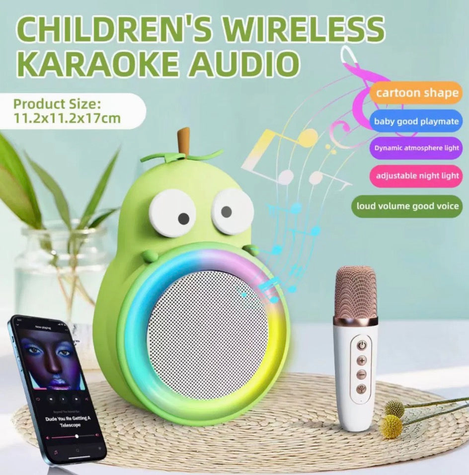 Parlante Bluetooth Portátil Infantil con Micrófono y Luces LED – Diseño Divertido