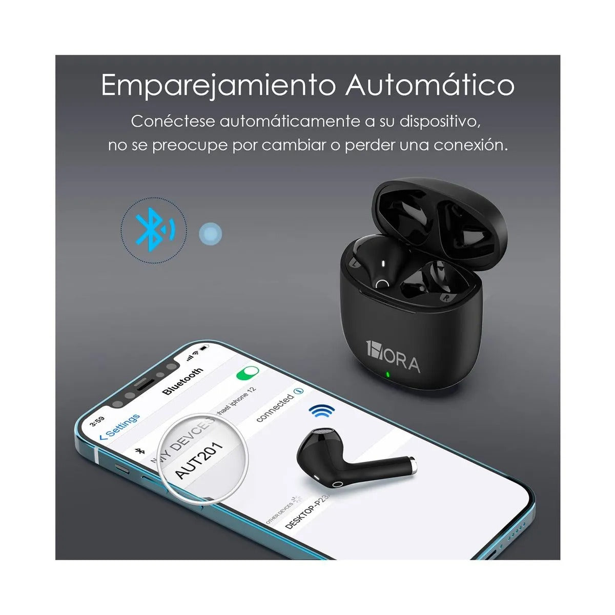 Audífonos Inalámbricos 1hora Auriculares Bluetooth Aut201