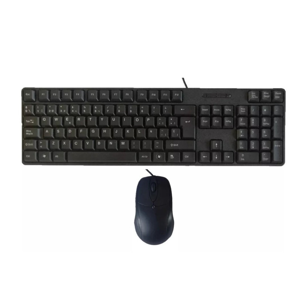 Combo con Mouse H-8810 | Teclado de Membrana y Mouse Óptico 1000 DPI