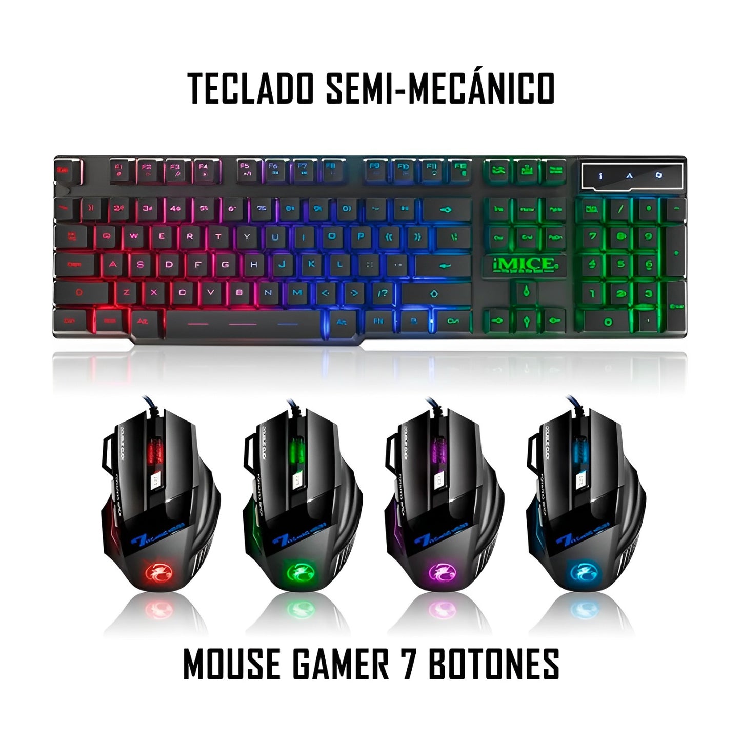 Combo Gamer Teclado AN-300 con Mouse Óptico | Iluminación RGB y Precisión Total