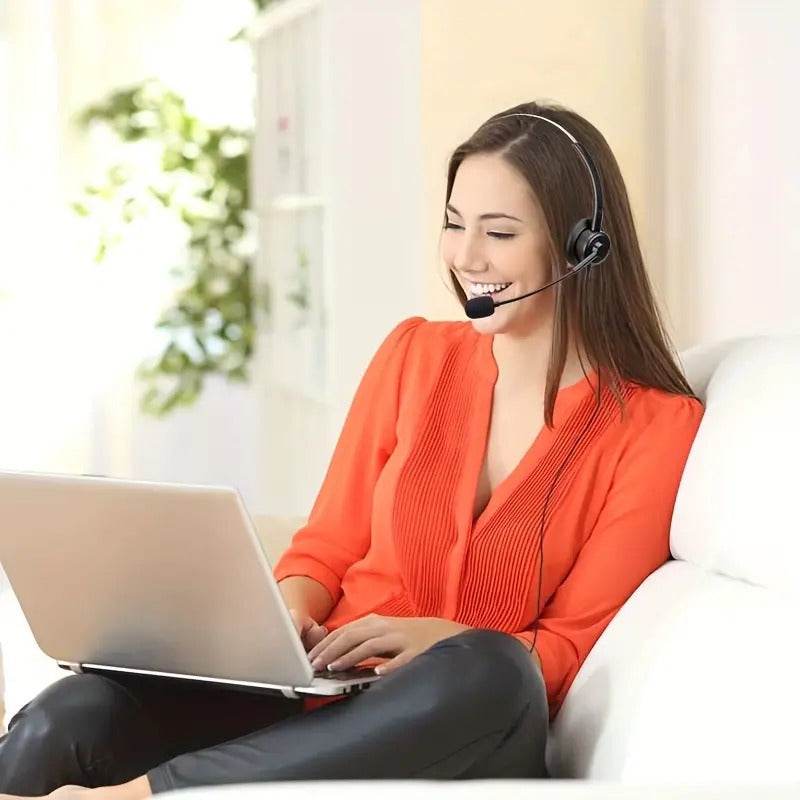 Diadema Call Center AUX y USB 2 en 1 | Micrófono Omnidireccional y Confort para Uso Profesional - INOTEK s.a.s