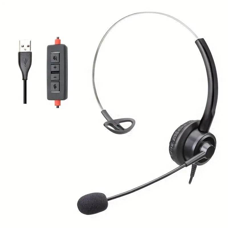 Diadema Call Center AUX y USB 2 en 1 | Micrófono Omnidireccional y Confort para Uso Profesional - INOTEK s.a.s
