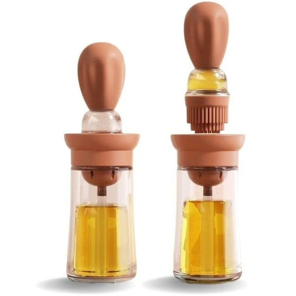 Dispensador De Aceite De Vidrio Con Brocha De Silicona - 180 ml