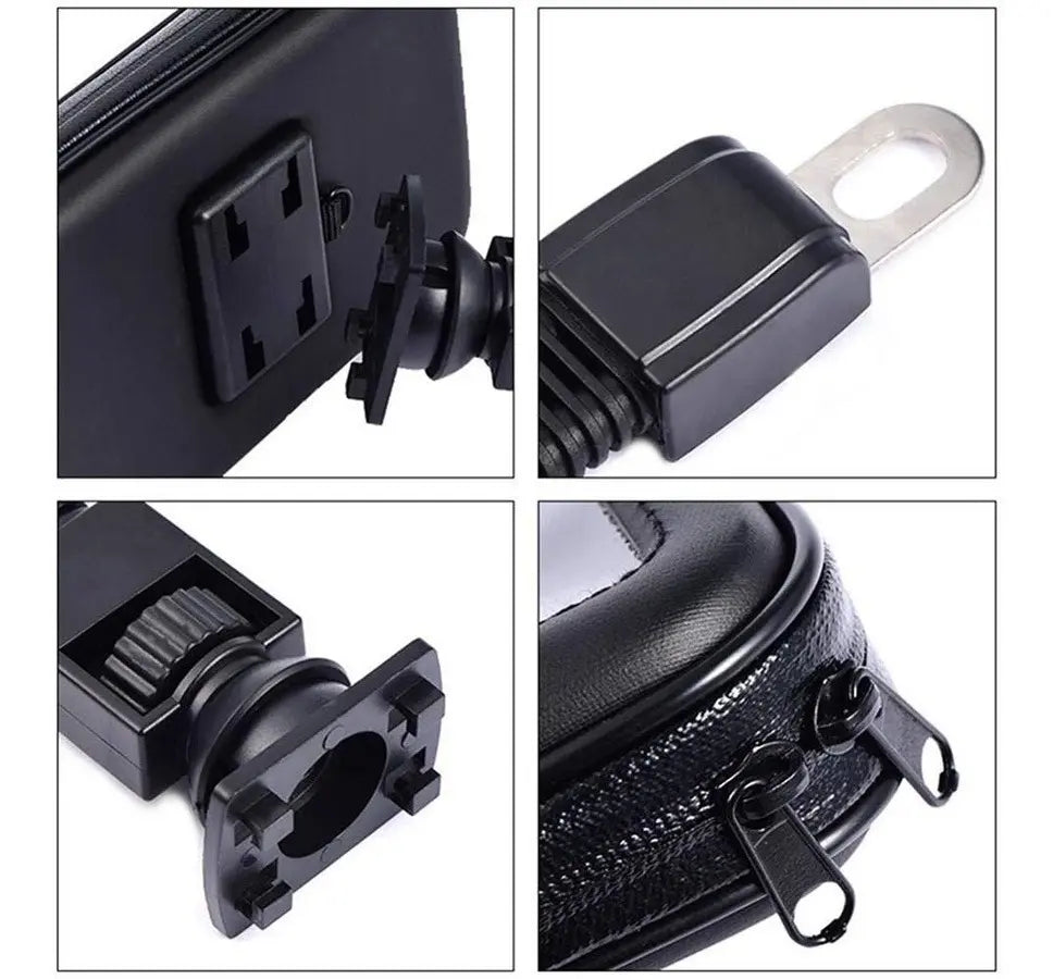 Soporte Impermeable Celular Moto Bicicleta ZX-456 | GPS 360° Antilluvia Universal