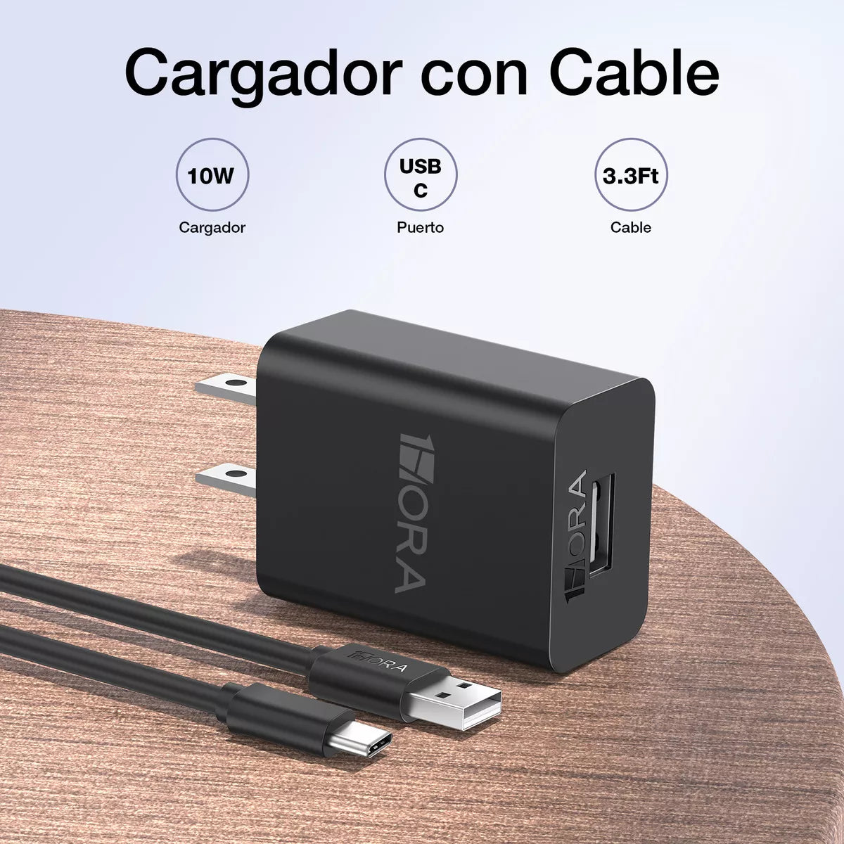 Cargardor tipo c 1 hora, cable y cubo GAR080