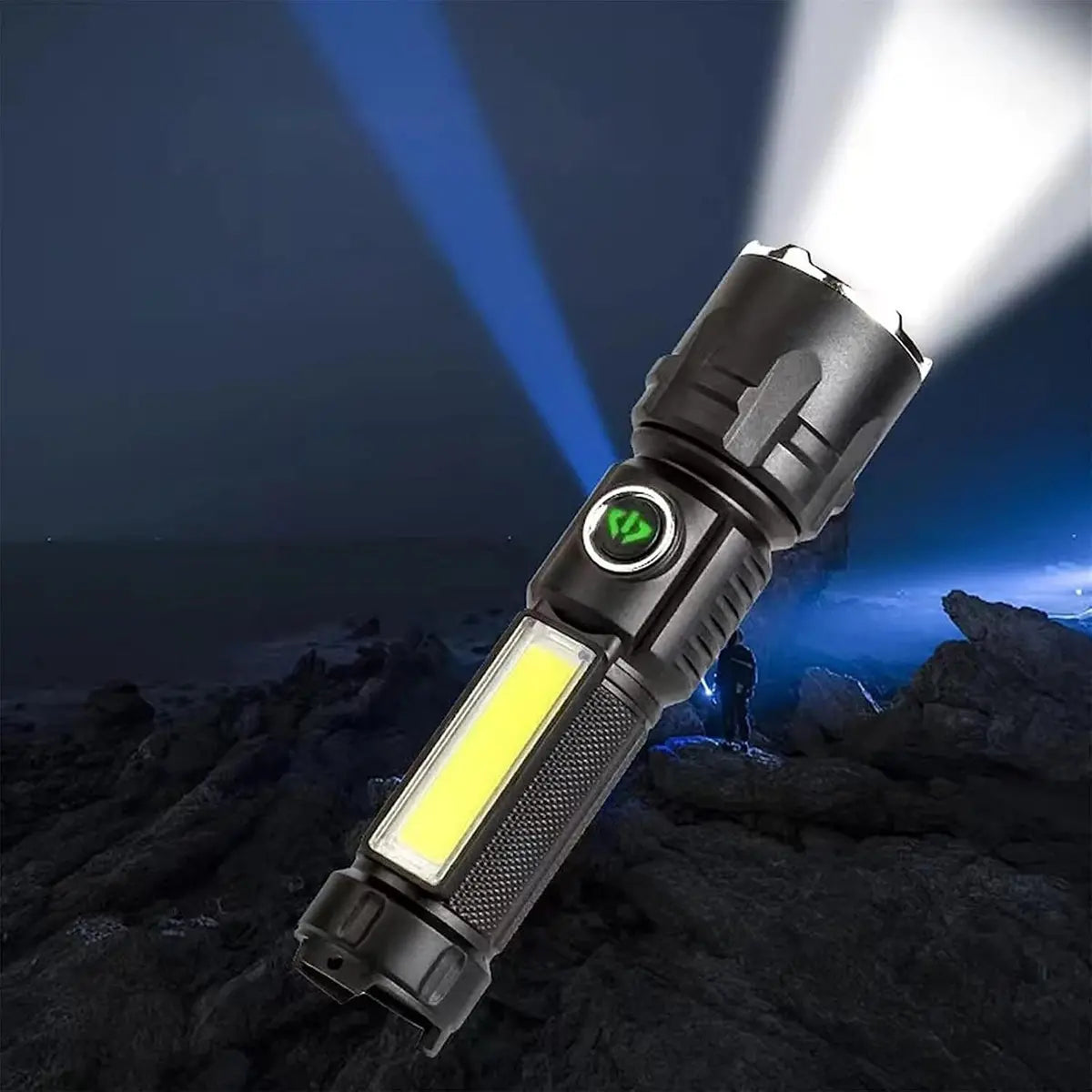 Linterna LED Multifunción Recargable USB | Zoom Telescópico y 4 Modos de Iluminación