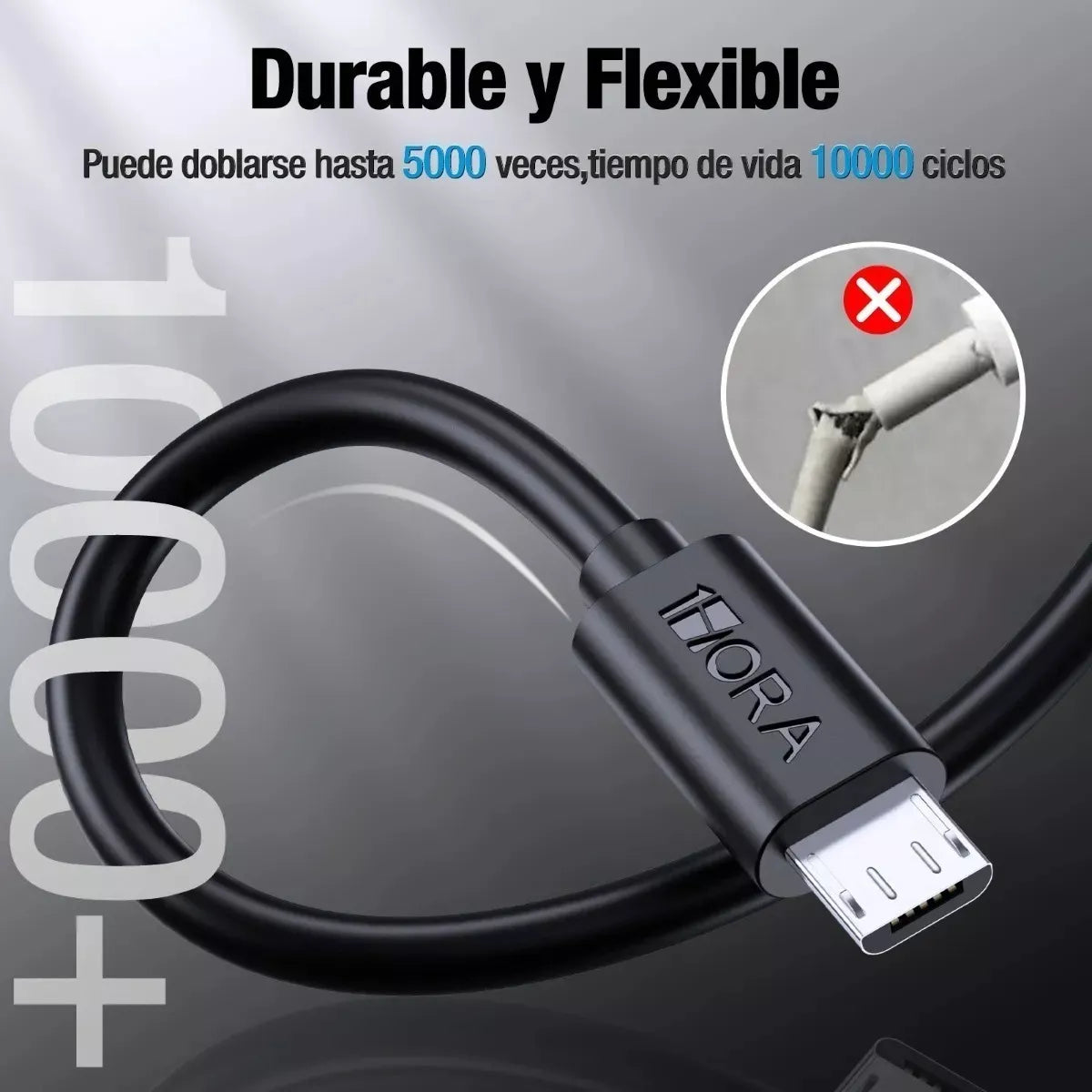 Cable V8 Micro Usb 1hora 2.1a Uso Rudo Cab236