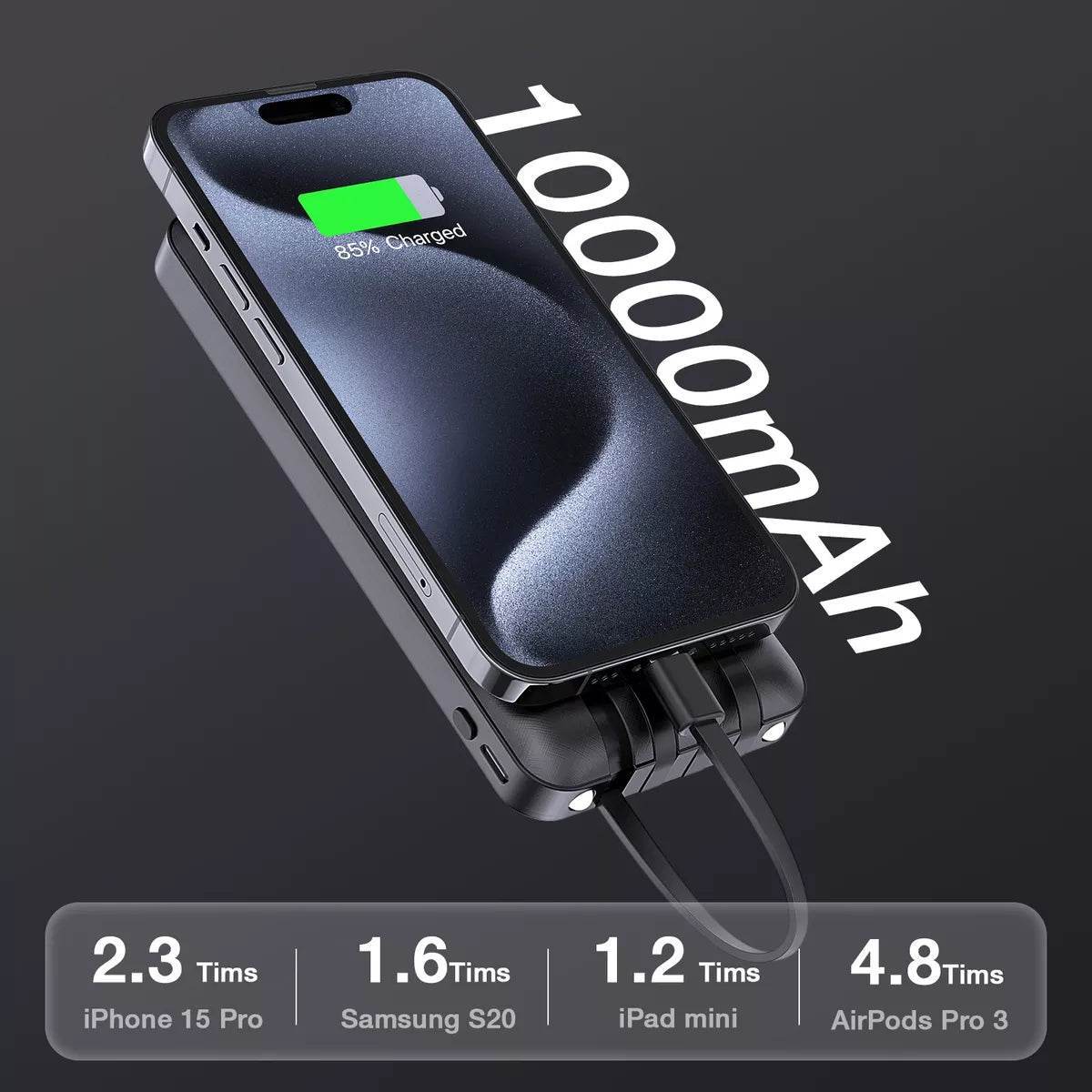 Power Bank 10000mah Bateria Portátil 4 Cables 1hora Gar148 - INOTEK s.a.s