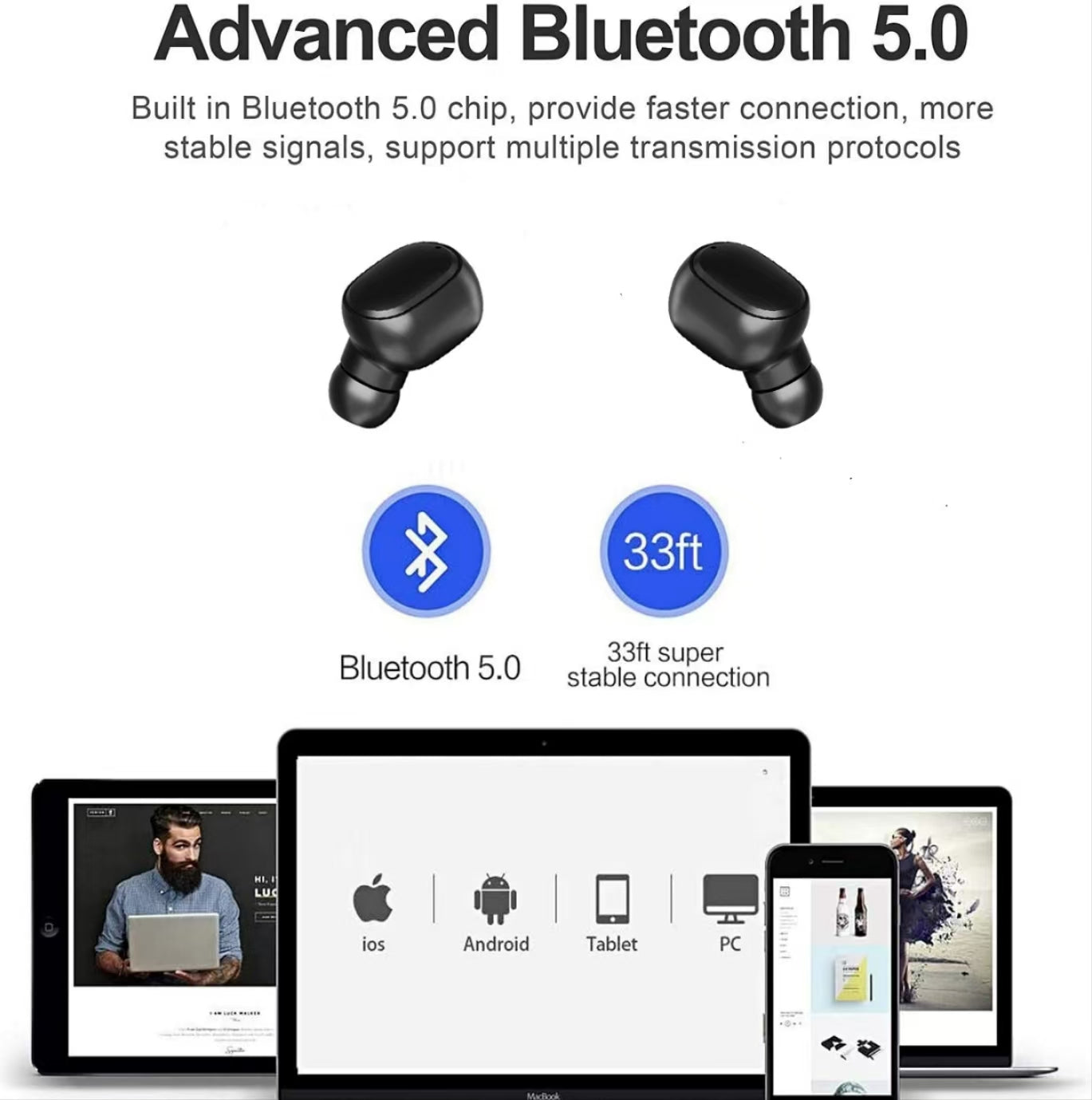 AirPods A6S Bluetooth V5.0 | Resistencia y Estilo Deportivo