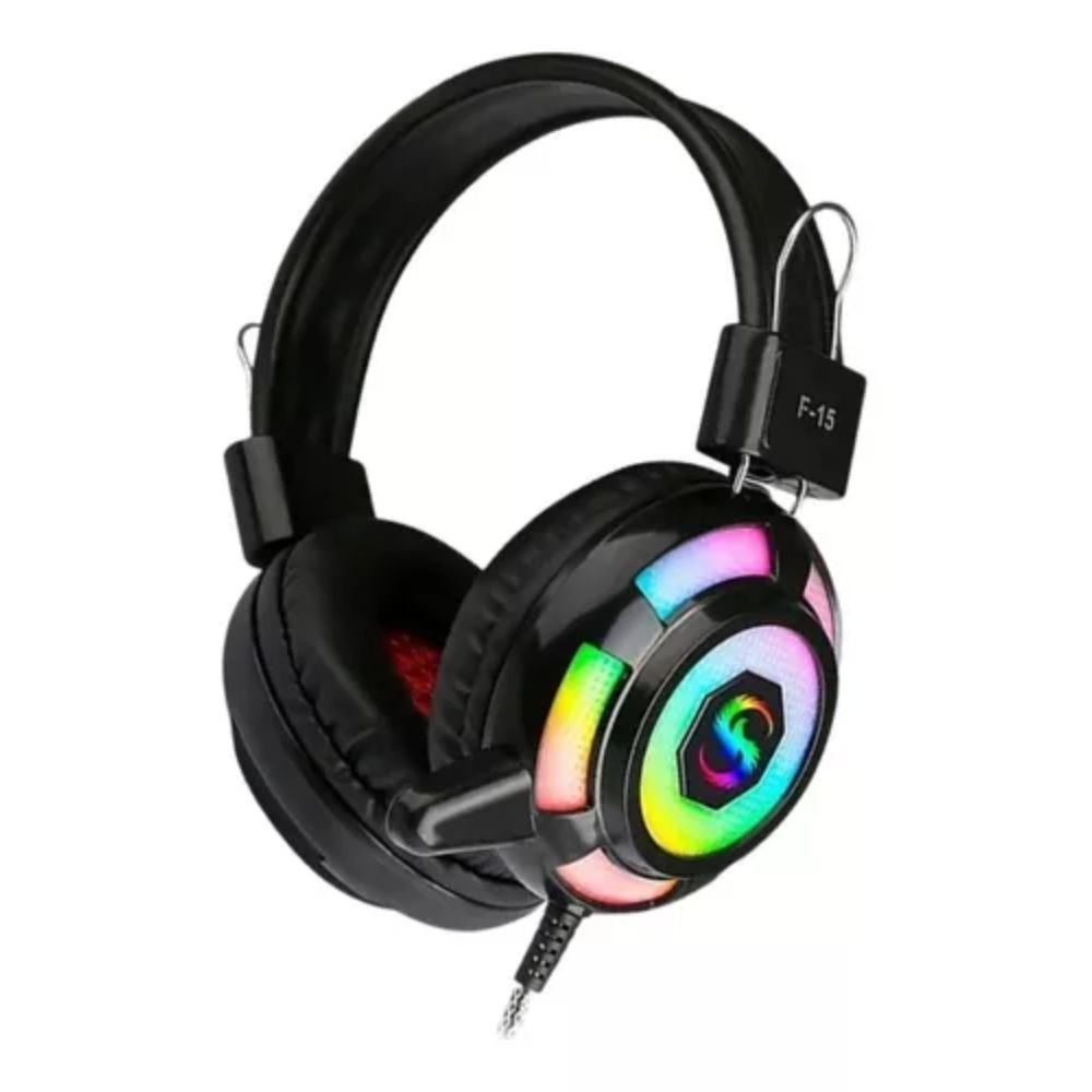 Diademas F-15 con Luz RGB y Sonido Envolvente | Cable de 2 Metros
