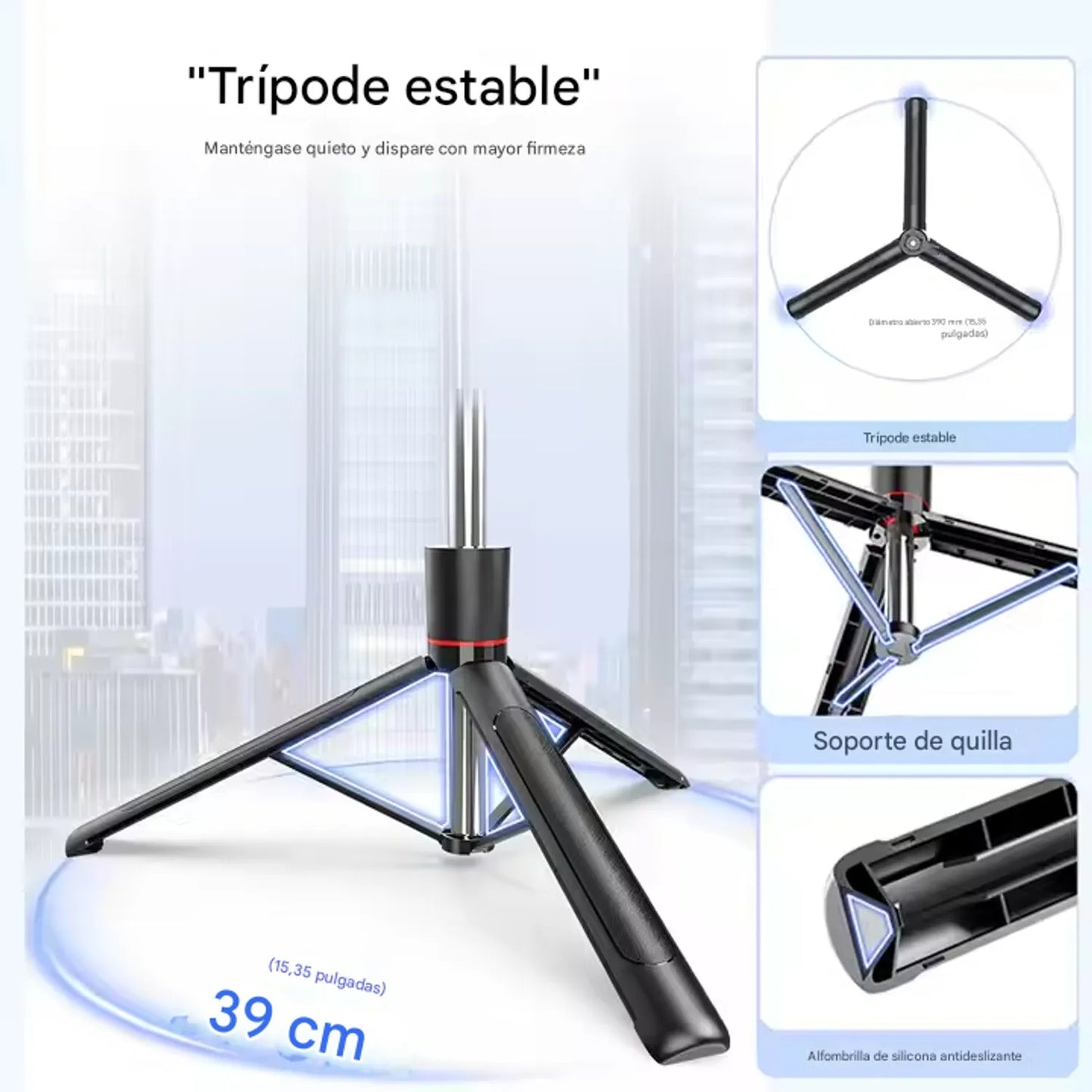 Trípode Inalámbrico F16 para Selfie con Control Bluetooth y Soporte Extensible