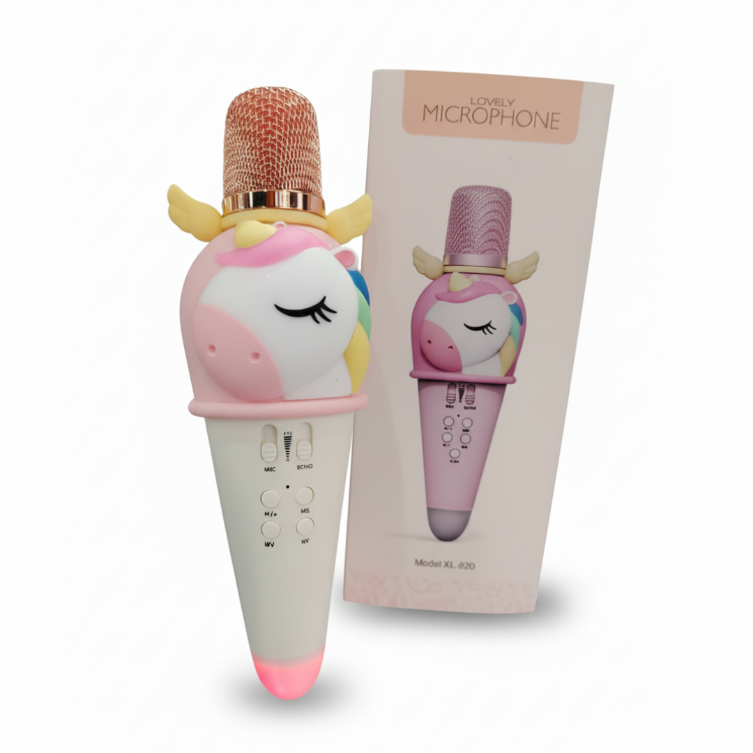 Micrófono Karaoke Infantil Inalámbrico con Parlante Integrado – Diseño de Unicornio