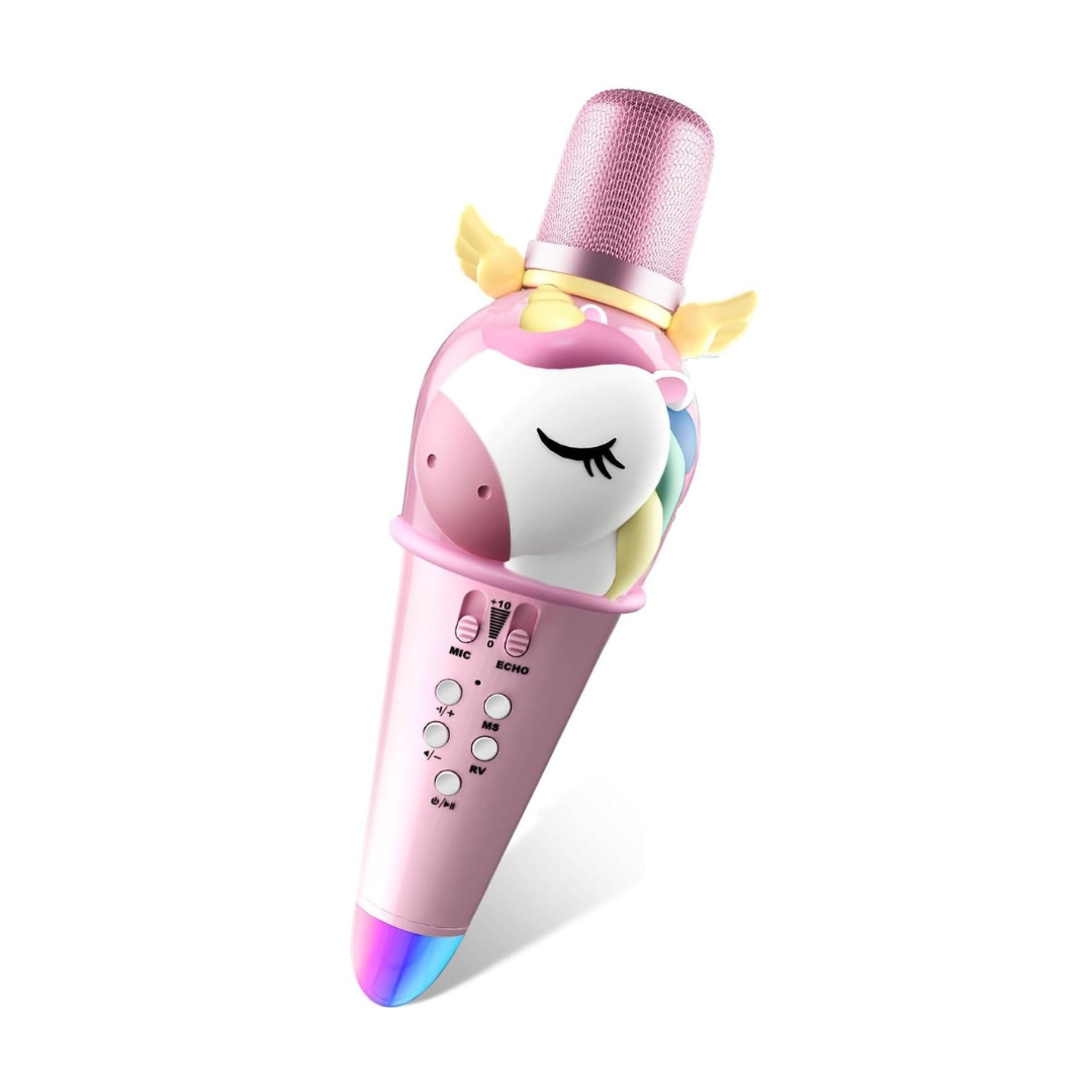 Micrófono Karaoke Infantil Inalámbrico con Parlante Integrado – Diseño de Unicornio