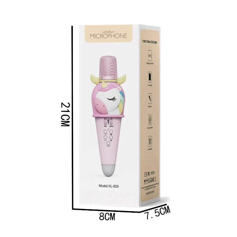 Micrófono Karaoke Infantil Inalámbrico con Parlante Integrado – Diseño de Unicornio