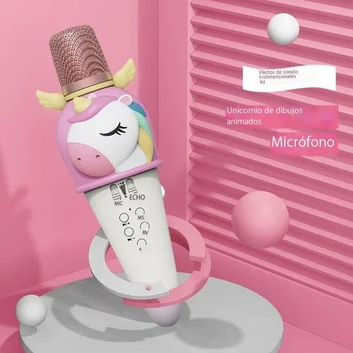 Micrófono Karaoke Infantil Inalámbrico con Parlante Integrado – Diseño de Unicornio
