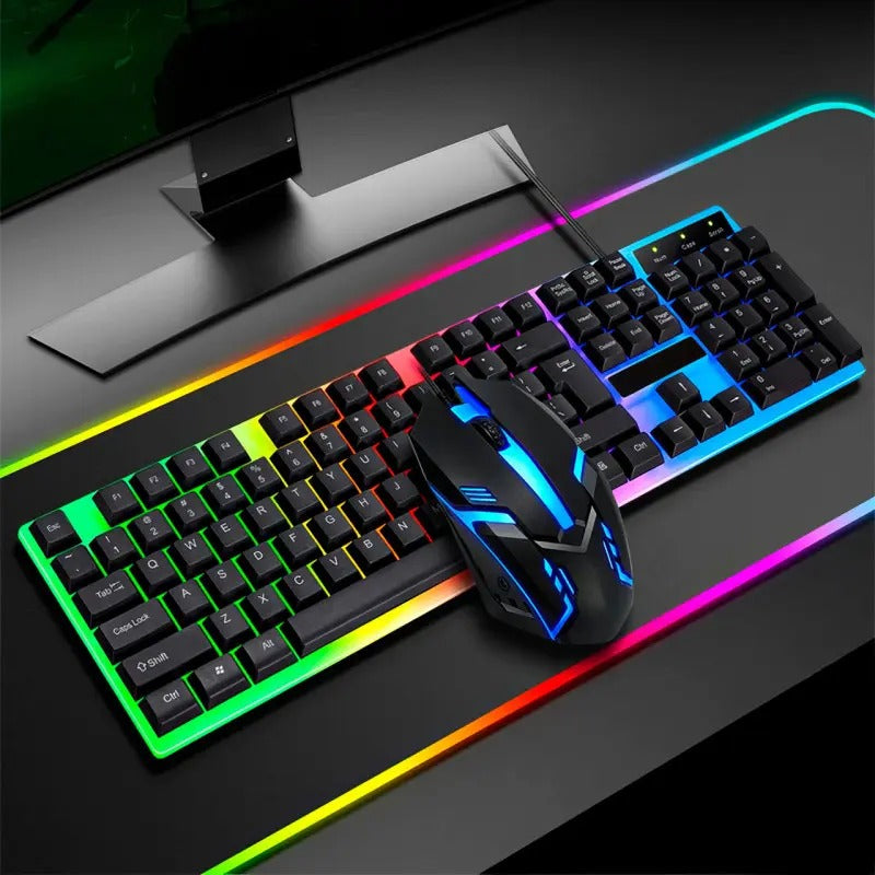 Combo Gamer Teclado KM-5003 con Mouse Óptico | Retroiluminación RGB y Precisión para tu Estación de Trabajo o Juego