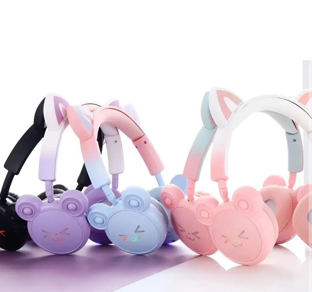 Diadema Inalámbrica Infantiles KT-M24 – Diseño Osito con Luces LED