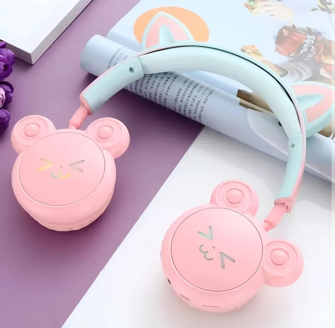 Diadema Inalámbrica Infantiles KT-M24 – Diseño Osito con Luces LED