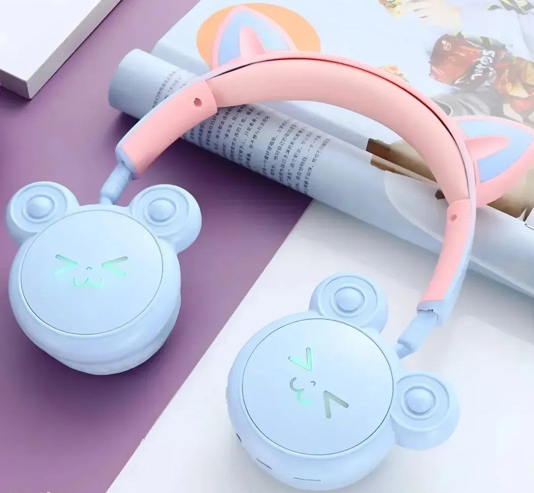 Diadema Inalámbrica Infantiles KT-M24 – Diseño Osito con Luces LED