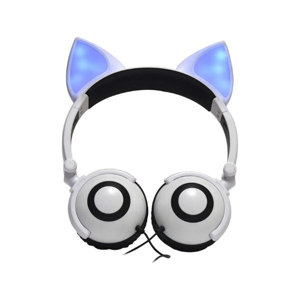 Auriculares Audífonos con Orejas de Gato, Plegables y con Luz LED – Diversión, Comodidad y Estilo para Niños y Niñas 🐱✨