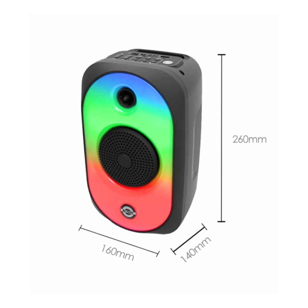 Parlante Portátil MS-1755BT | 10W, Altavoz 4”, Luz LED y Bluetooth 5.0