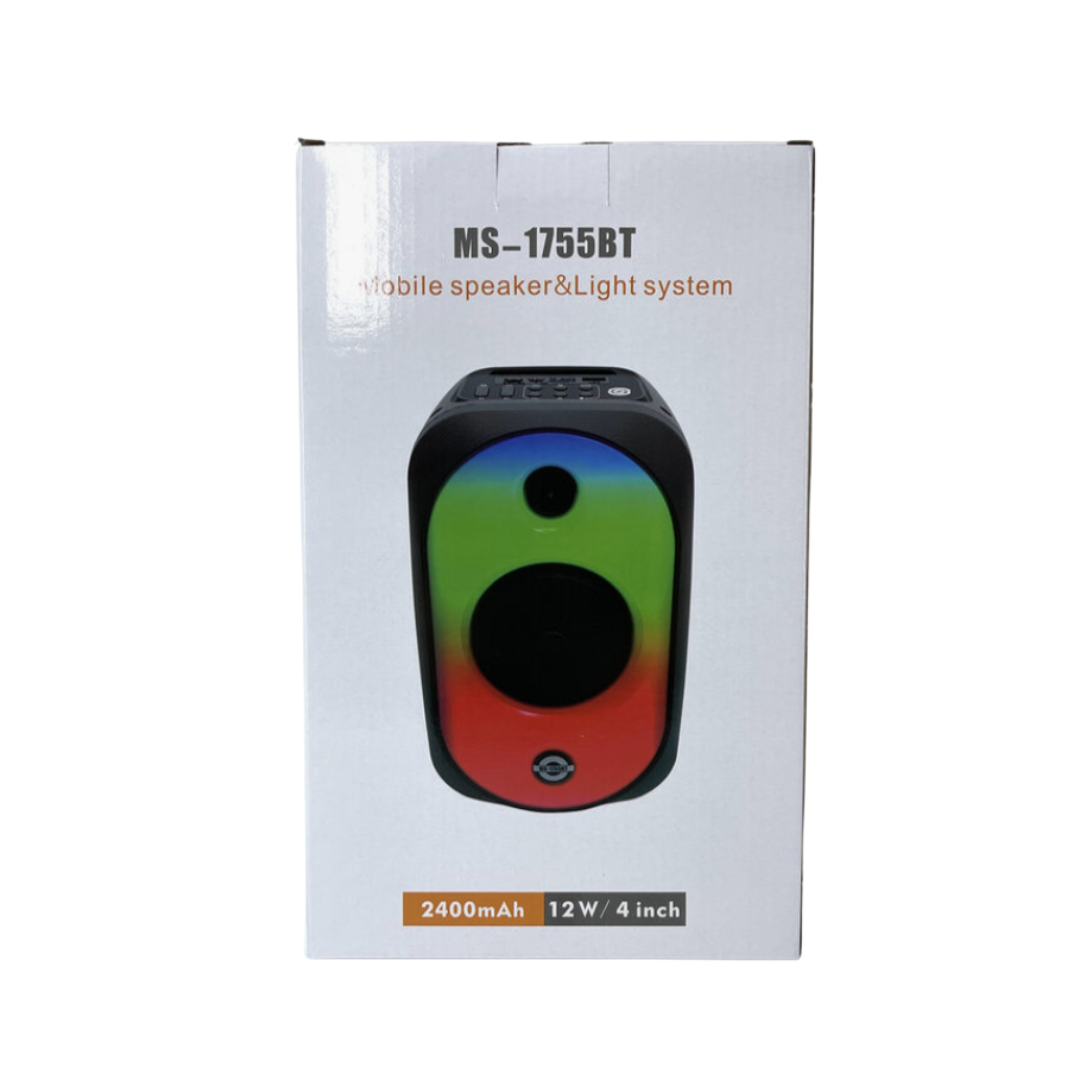 Parlante Portátil MS-1755BT | 10W, Altavoz 4”, Luz LED y Bluetooth 5.0
