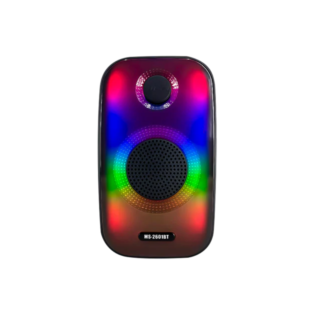 Parlante Portátil Bluetooth MS-2601BT – 8W, Luces LED y Multiconexión