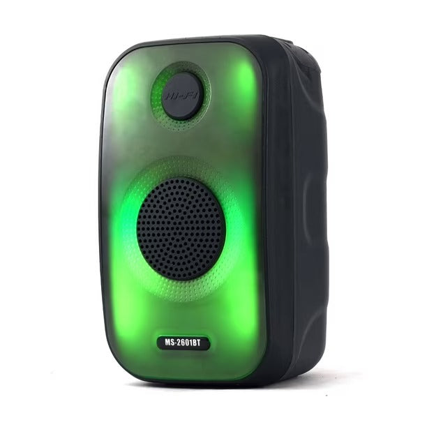 Parlante Portátil Bluetooth MS-2601BT – 8W, Luces LED y Multiconexión