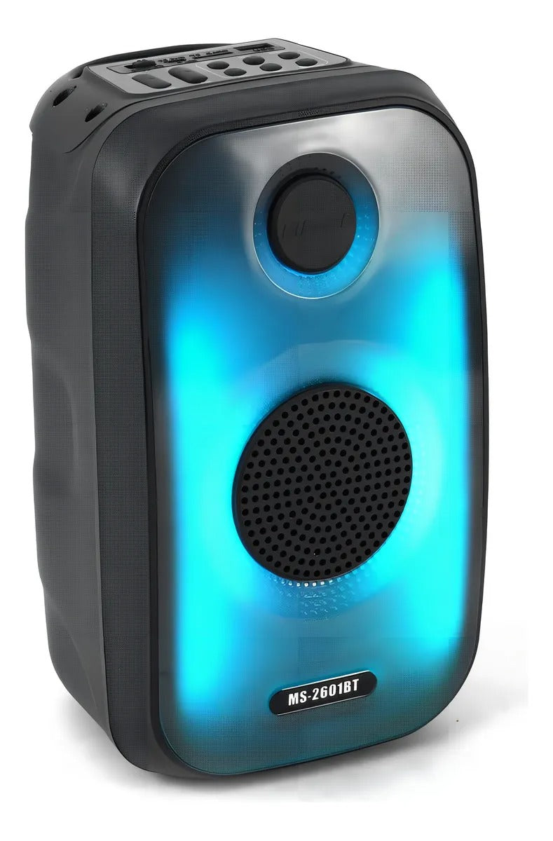 Parlante Portátil Bluetooth MS-2601BT – 8W, Luces LED y Multiconexión