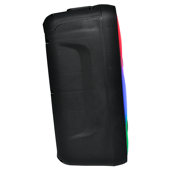 Parlante Bluetooth Portátil MS-2608BT con Doble Altavoz 3", Luces RGB y Ecualizador – 2400mAh, Negro