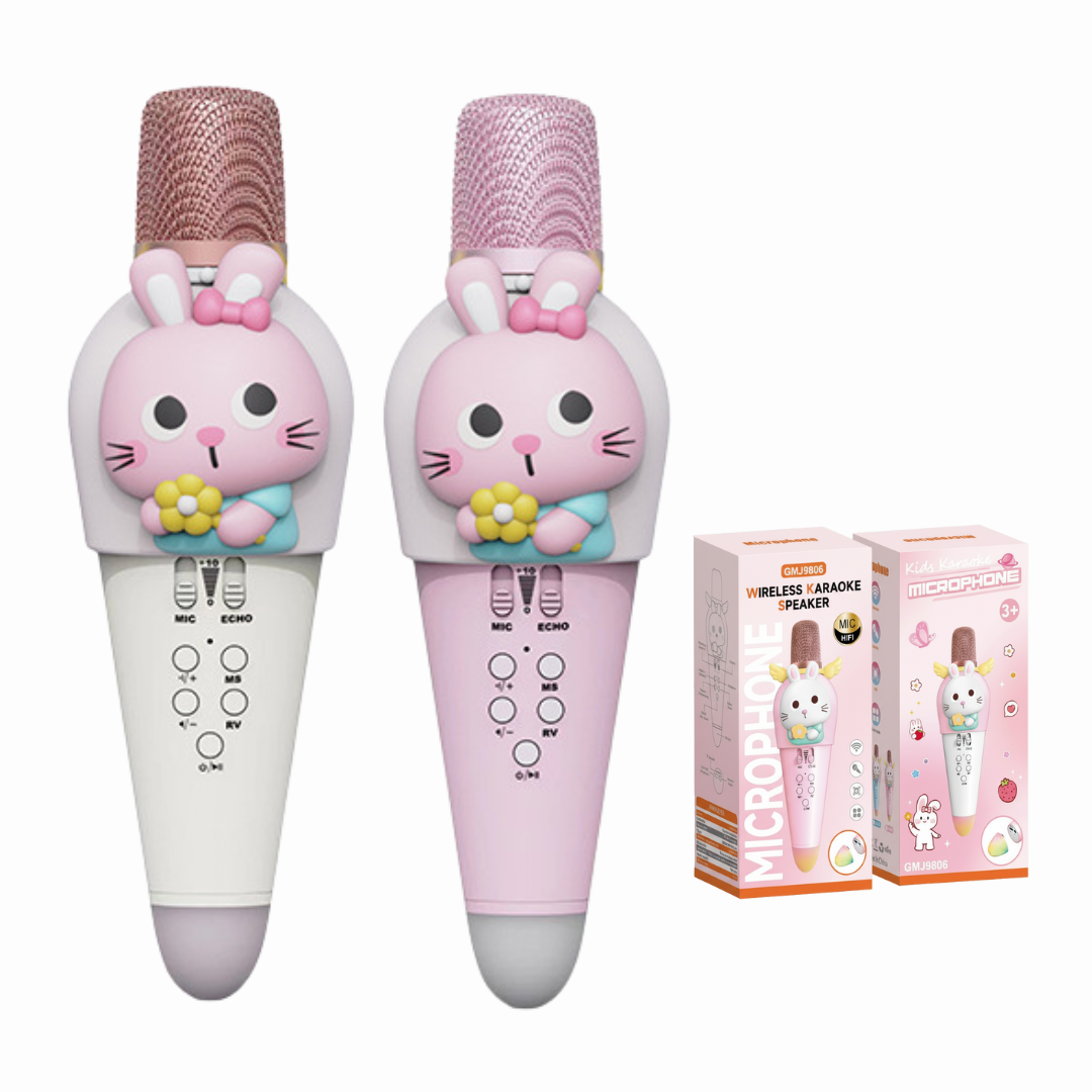 Micrófono Karaoke Infantil Inalámbrico – GMJ9806 Diseño de Conejo