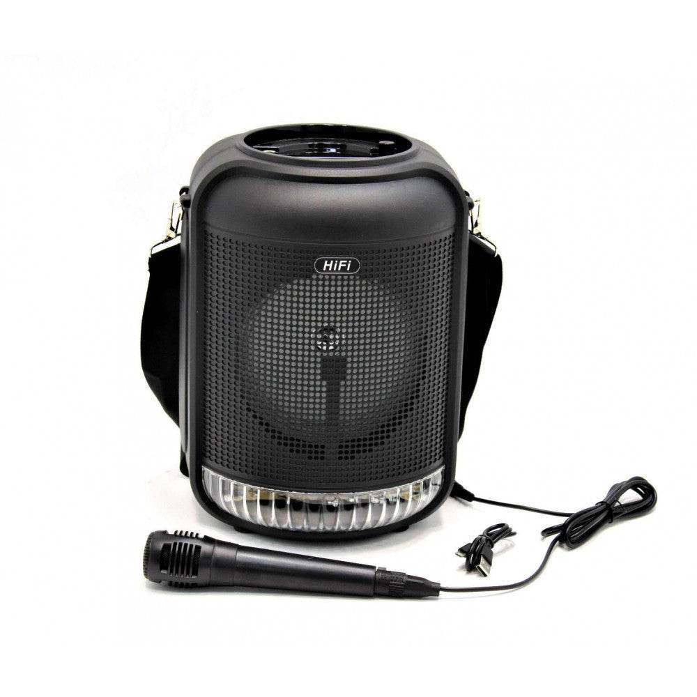 Parlante RX-6101 Bluetooth 5.0 TWS | 10W, Bocina 6.5" - Luces LED, USB/FM/AUX - Incluye Micrófono para Karaoke