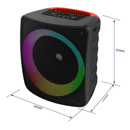 Parlante S3 Bluetooth 10W | Bocina 8" - USB/SD/FM/AUX + Entrada Micrófono - Perfecto para karaoke