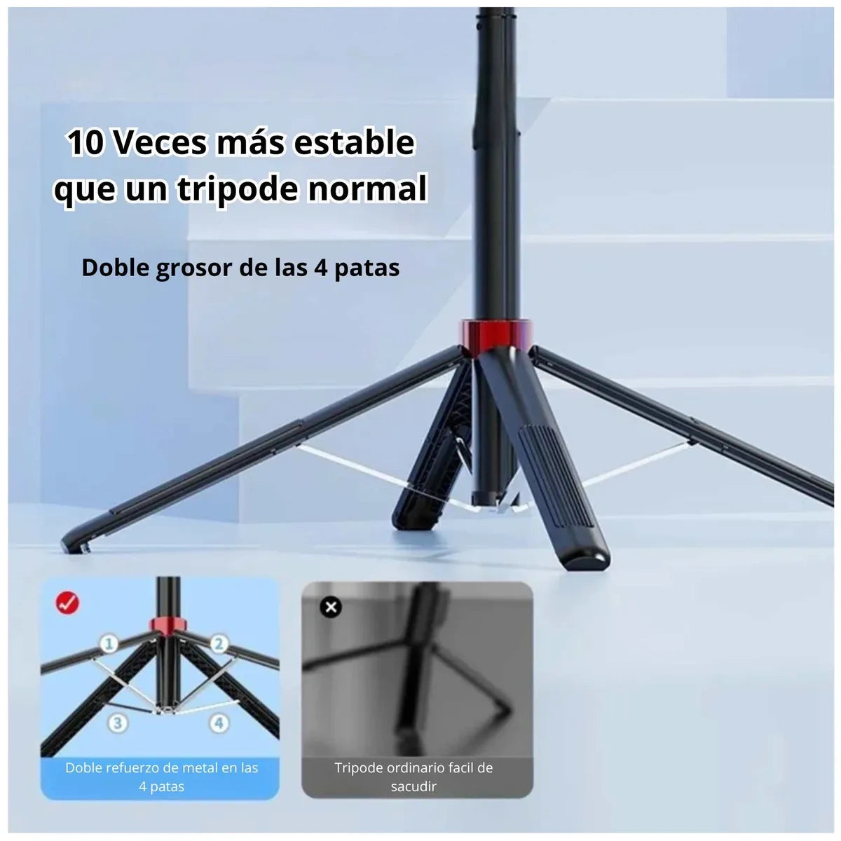 Trípode Selfie Stick 1.8m WEB-P195 | Base 4 Patas y Bluetooth