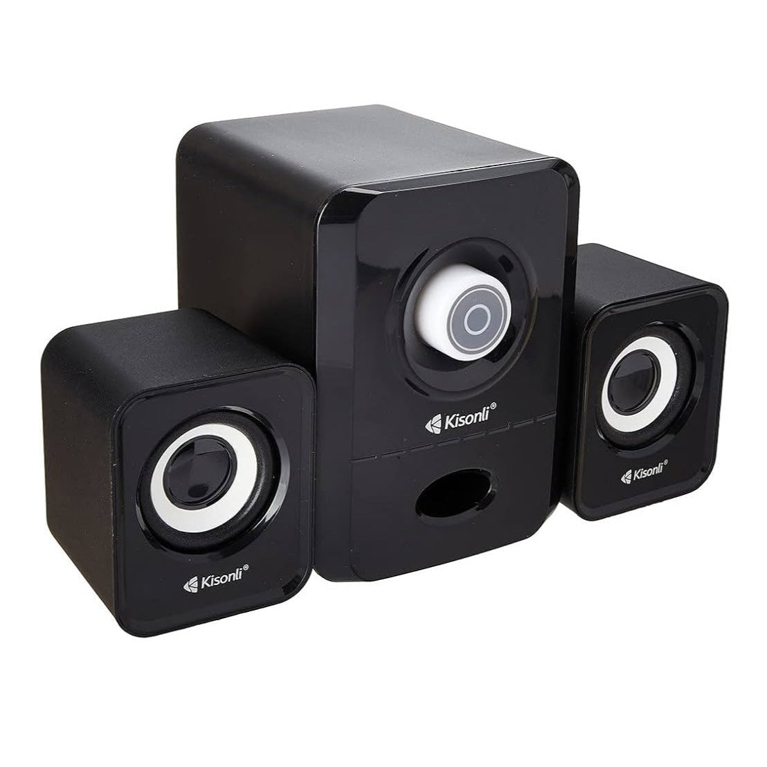 Parlantes Kisonli U-2900 2.1 - USB| Sonido Potente y Compacto para tu PC o Laptop