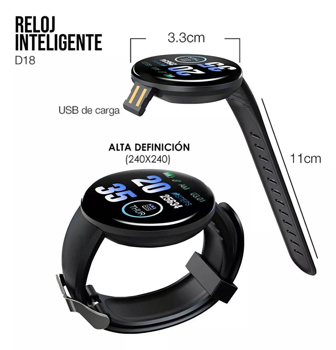 Smartwatch D18 | Controla tu Salud y Estilo en Todo Momento - INOTEK s.a.s