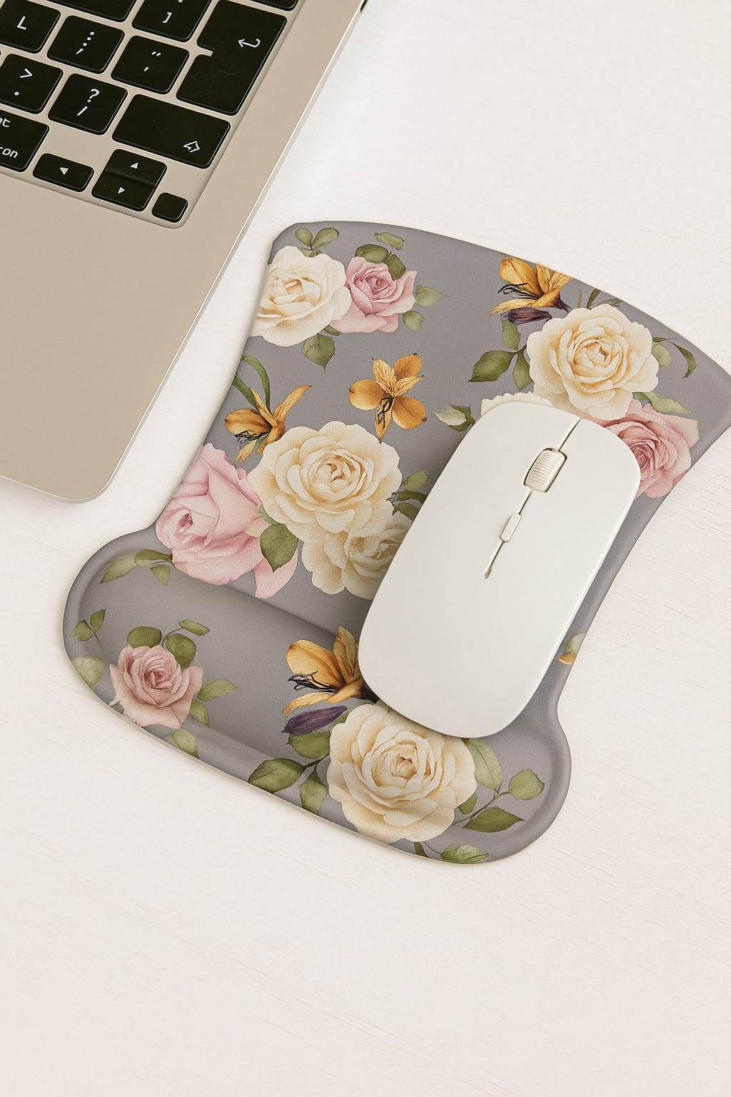 Pad Mouse Ergonómico con Soporte para Muñeca – Diseño Floral Elegante | YT-X10 - INOTEK s.a.s
