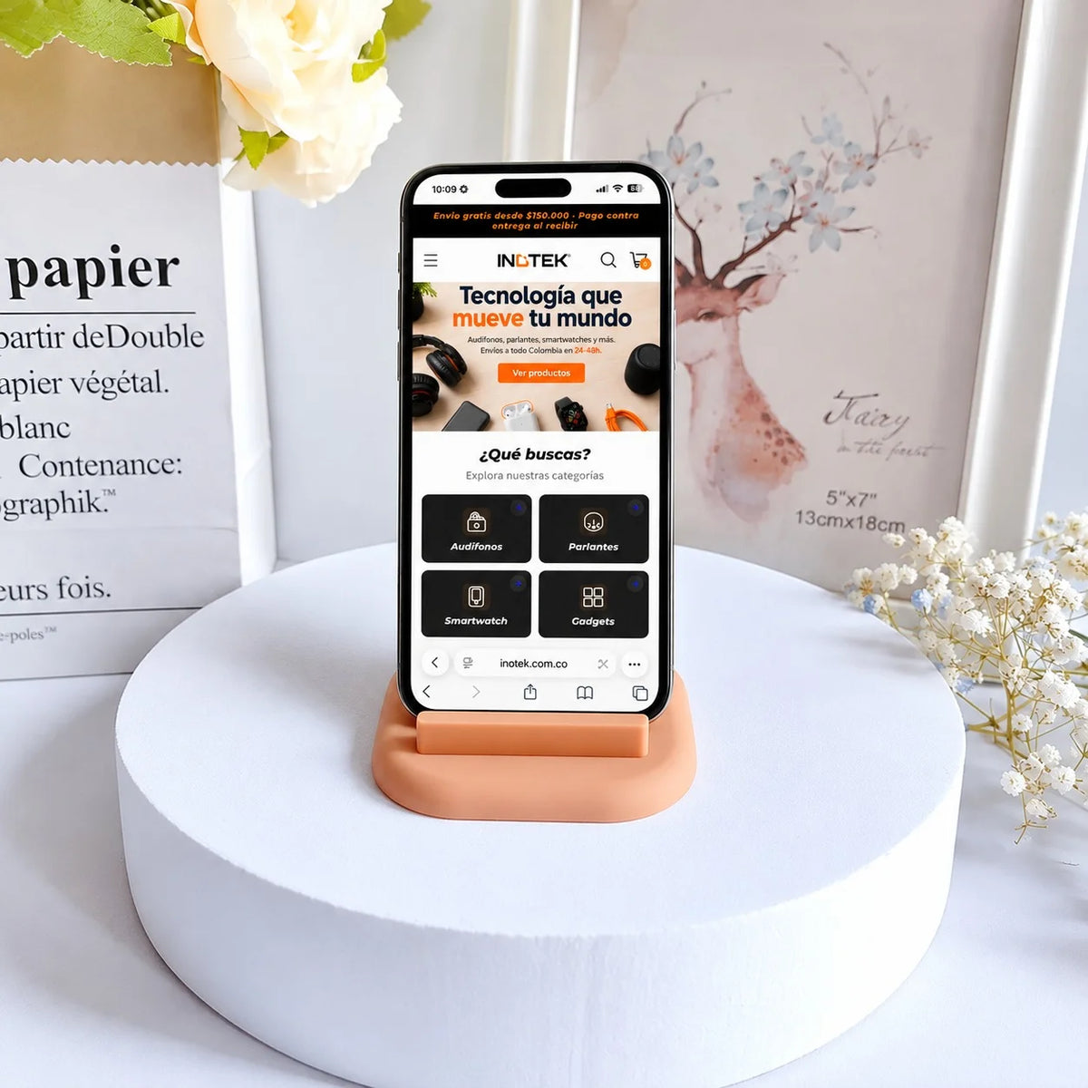 Soporte para Celular de Escritorio con Figuras Animadas Kawaii