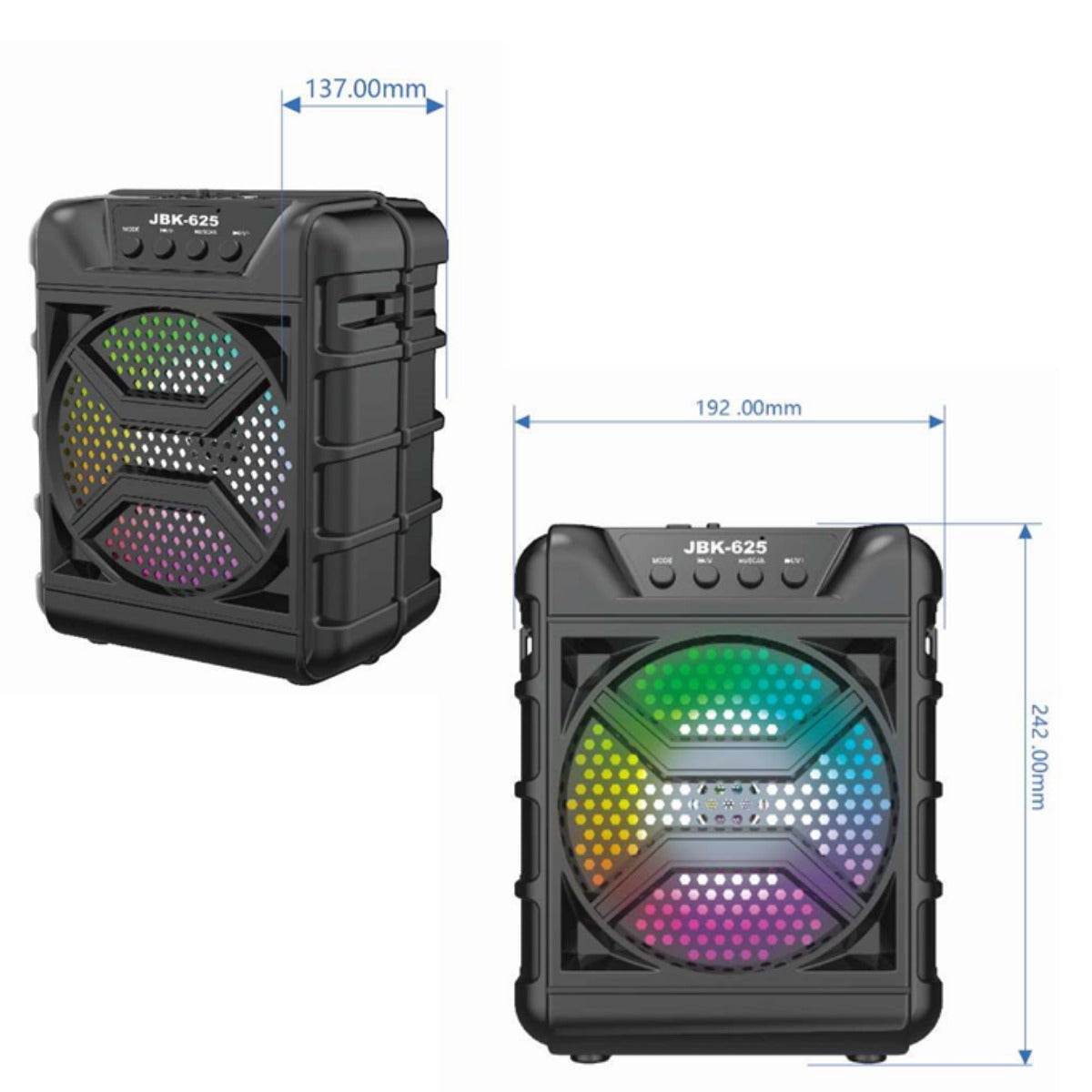 Parlante JBK-625 Bluetooth | Bocina 6.5'', 7W, USB/SD/FM/AUX + Entrada para Micrófono - INOTEK s.a.s