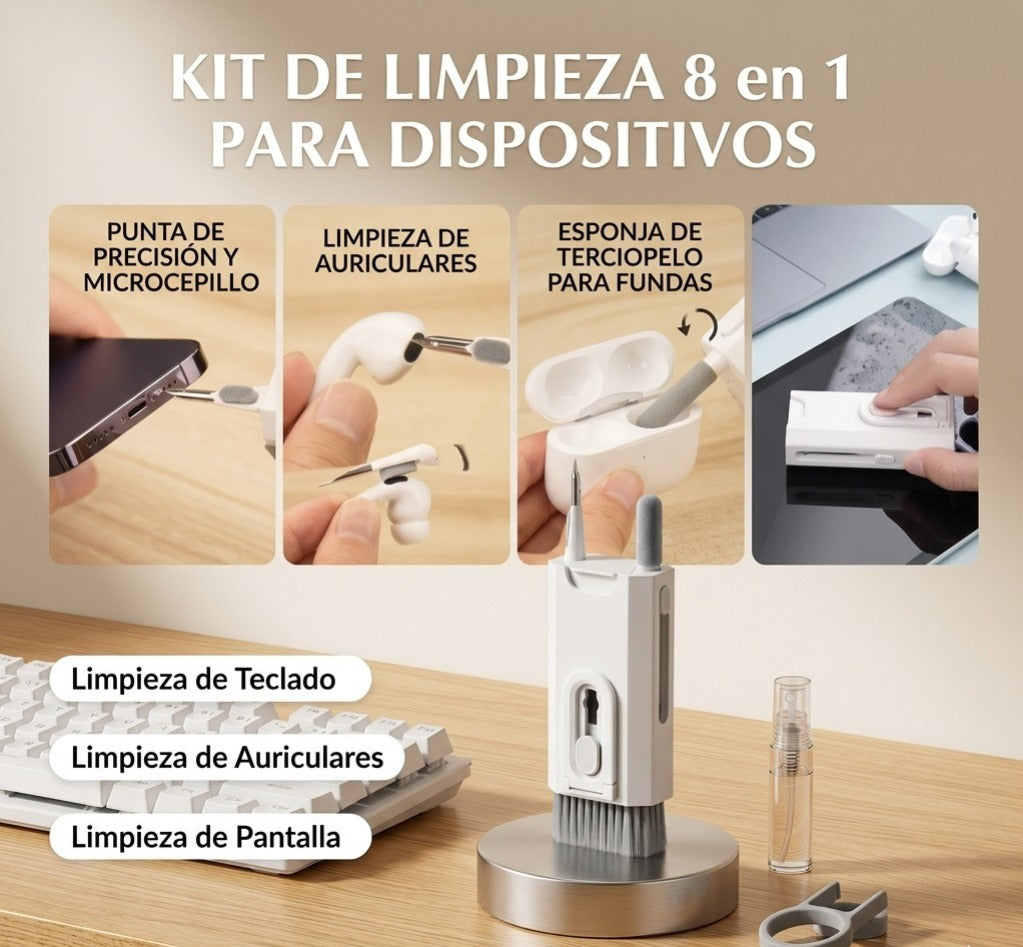 Kit de limpieza portátil en estuche compacto con cierre