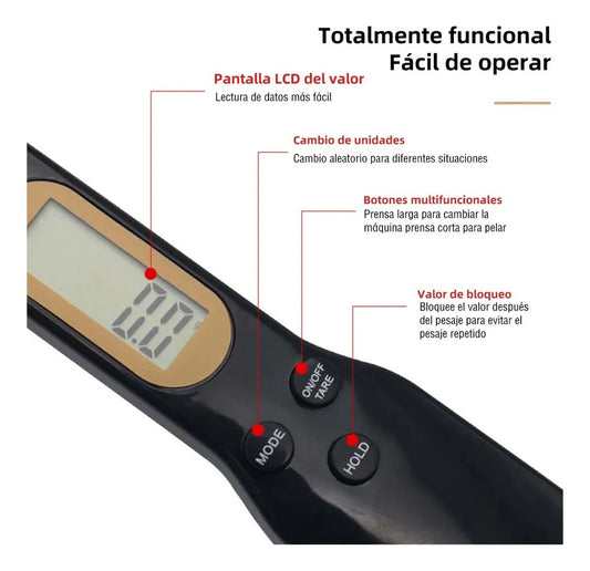 Cuchara Gramera Digital de Precisión – 4 Unidades de Medida, Pantalla LCD y Diseño Ergonómico